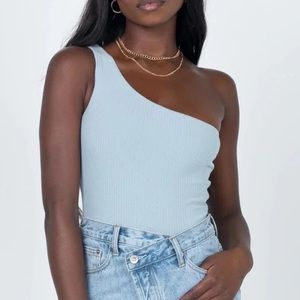 One shoulder Ribbed Bodysuit Sz. 8